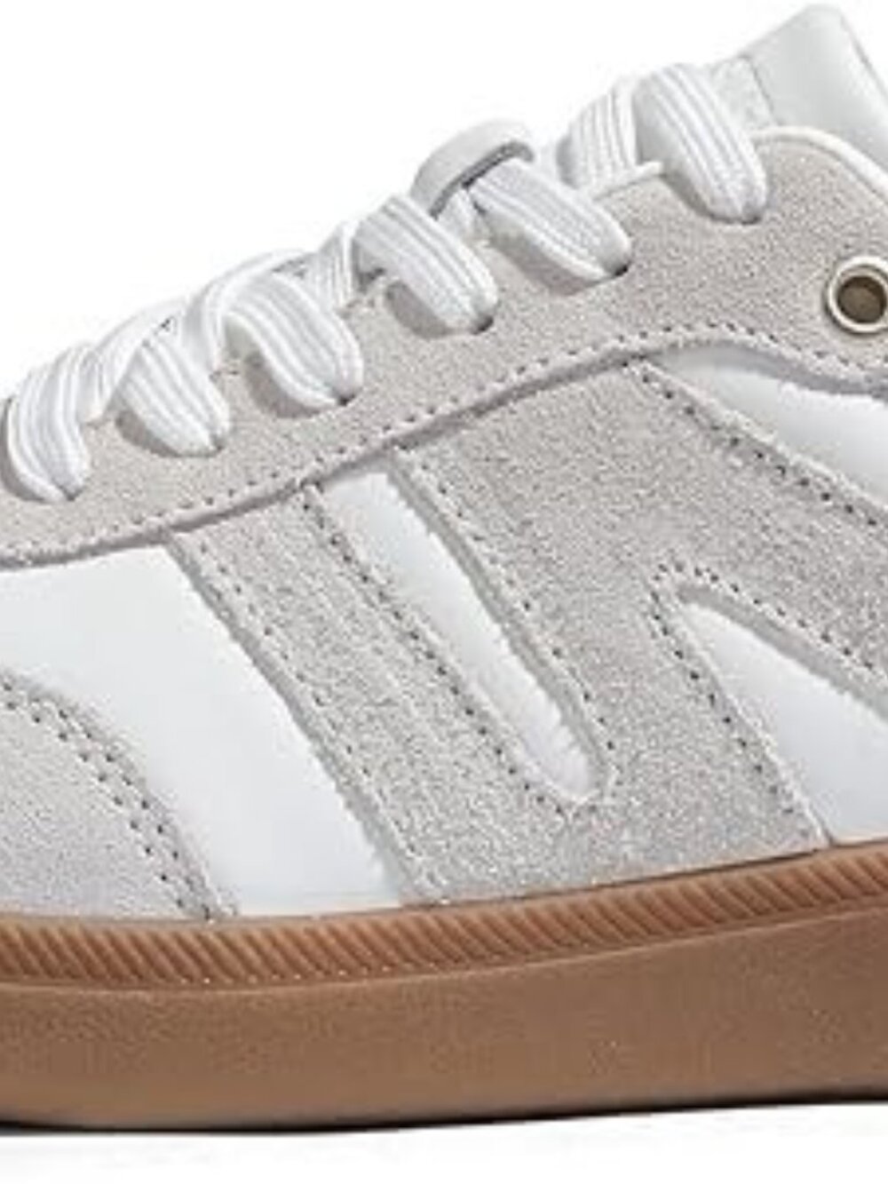 LUCKY STEP Women's Retro Gum Sole Sneakers Genuine Leather Casual Walking 8.5